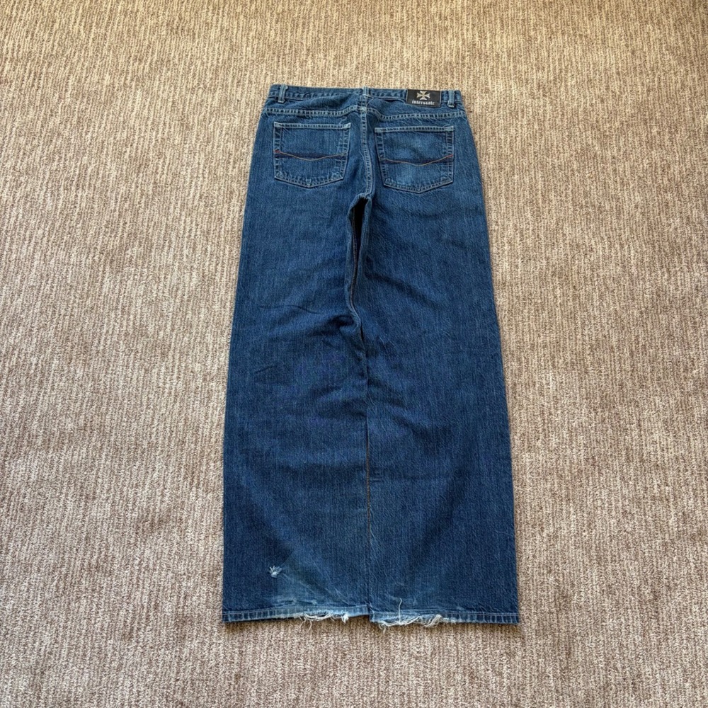 Vintage Interstate Jeans Mens 34 Blue Wide Leg Baggy 90s Skate Made in USA